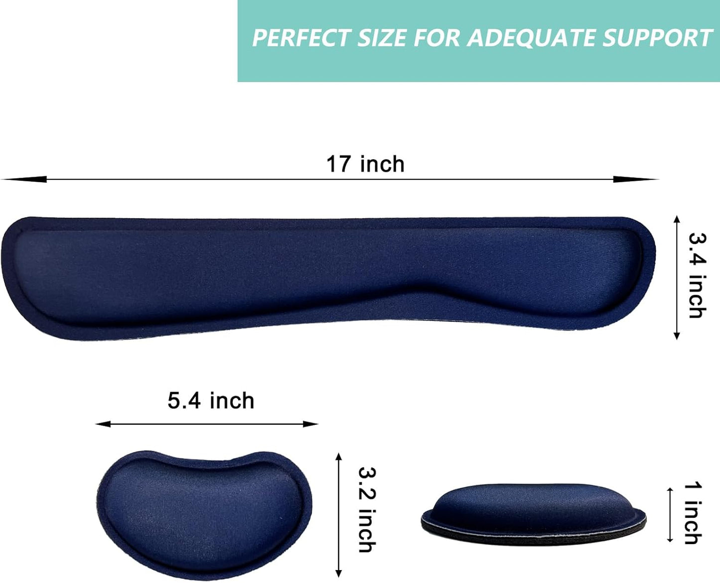 Keyboard Wrist Rest Mouse Wrist Support Set, Memory Foam Wrist Rest Pad for Computer Laptop Keyboard Mouse, Ergonomic Wrist Cushion Support for Typing Pain Relief, Gaming Home Office, Purple