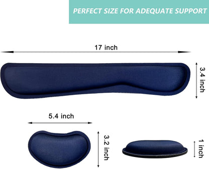Keyboard Wrist Rest Mouse Wrist Support Set, Memory Foam Wrist Rest Pad for Computer Laptop Keyboard Mouse, Ergonomic Wrist Cushion Support for Typing Pain Relief, Gaming Home Office, Purple