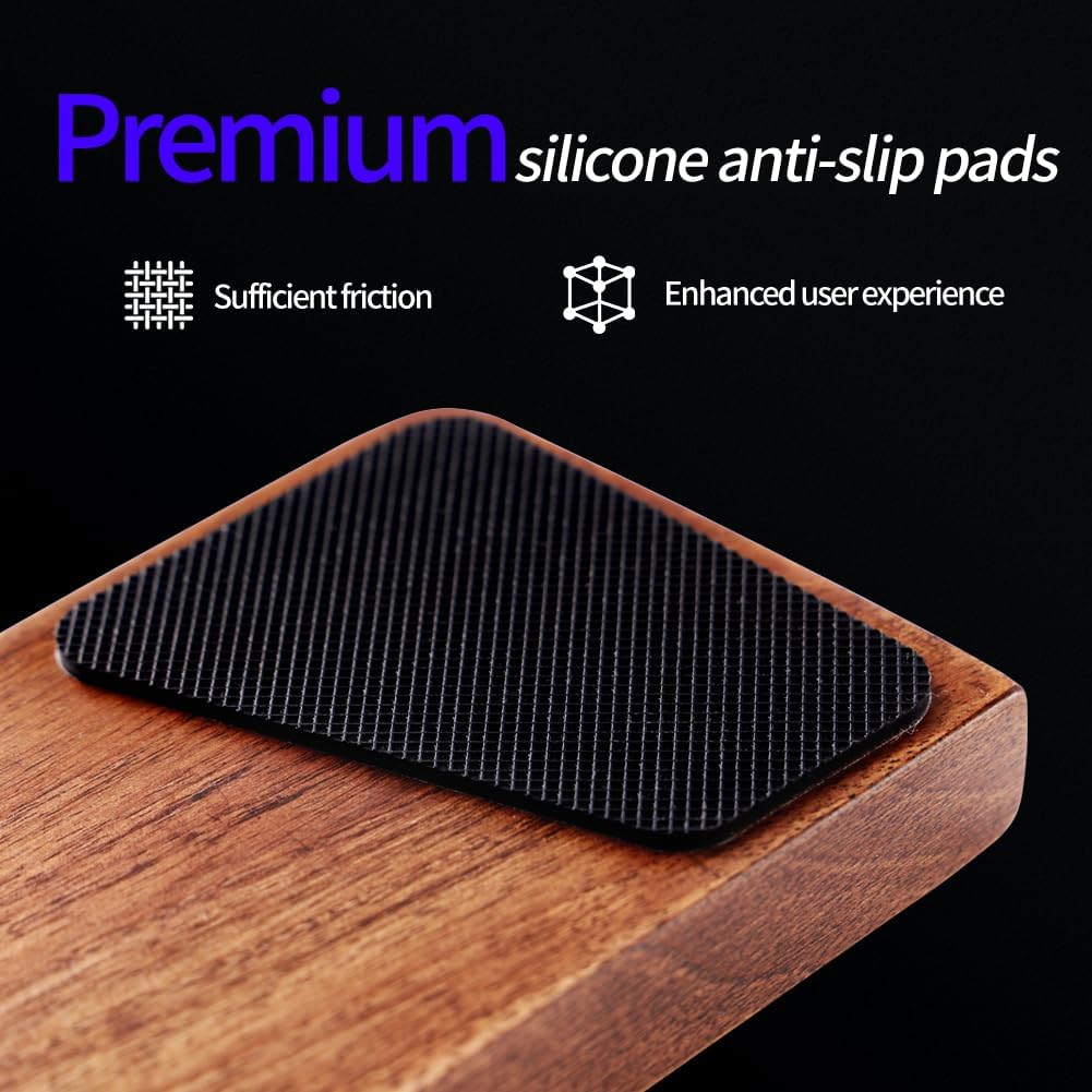 Wooden Wrist Rest, Walnut Wood Keyboard Wrist Rest, Ergonomic Palm Rest, Anti-Slip, Keyboard Accessory for Computer, Laptop, Home & Office (Black Walnut, 17.2" L x 3.15" W x 0.78" H)
