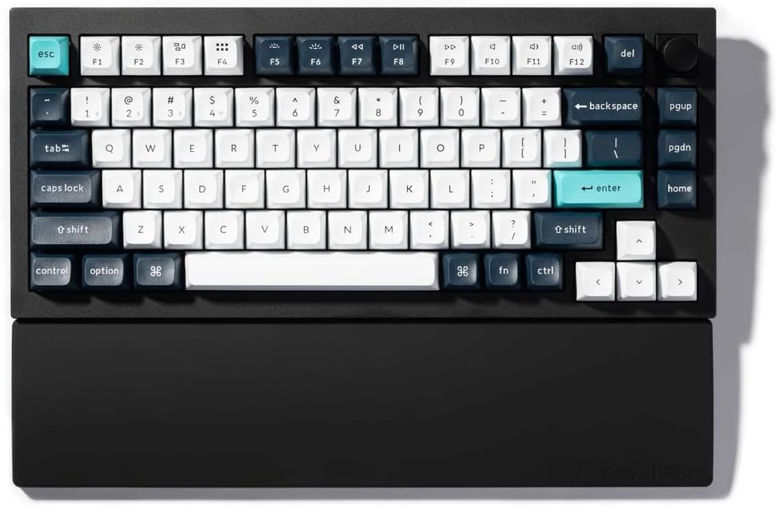 Keychron 12.48" Silicone Wrist Rest for 75% Compact Mechanical Keyboards, Ergonomic Palm Support with Full Honeycomb Non-Slip Base, Compatible with K2/K2 Pro/K2 Max/K2 HE/K6/K6 Pro/K6 HE