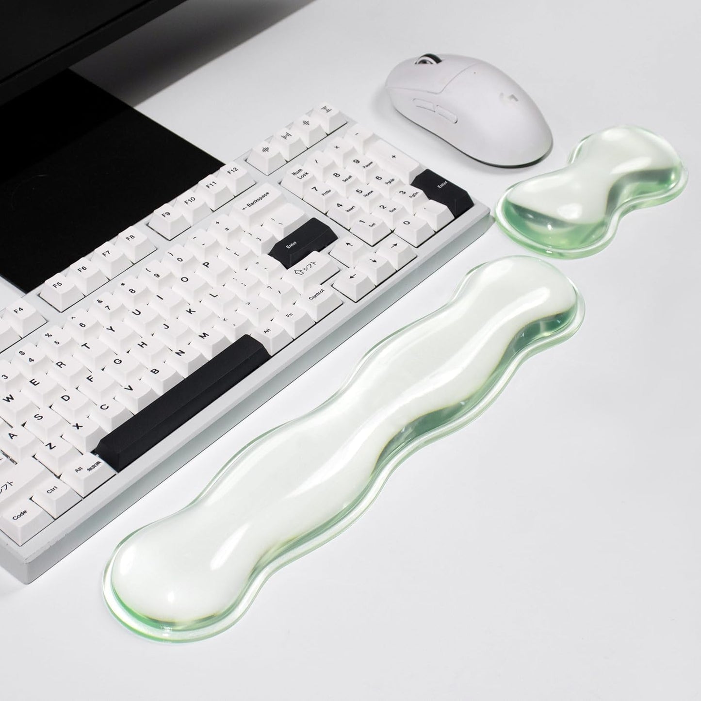 Mouse Pad with Wrist Rest, Soft Cloud Gel Keyboard Mouse Pad Set with Hand Wrist Support, Cute Non Slip Office Desk Accessories for Comfort/Pain Relief/PC Gaming/Computer/Laptop, (Clear Cloud)