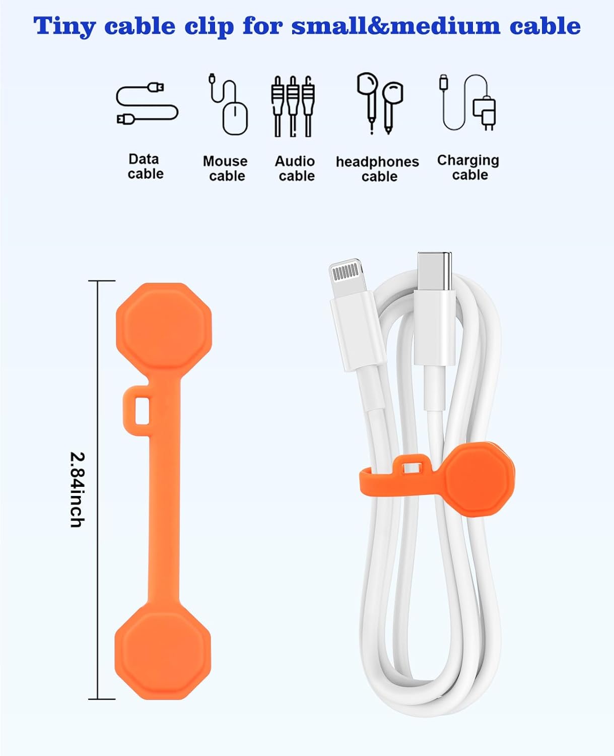 8PCS Silicone Magnetic Cable Ties & Clips, Cord Organizer [1S] Management Reusable Magnet Cable Organizer, Phone Cord Holder for Organizing, Bookmark Whiteboard Fridge Magnets etc