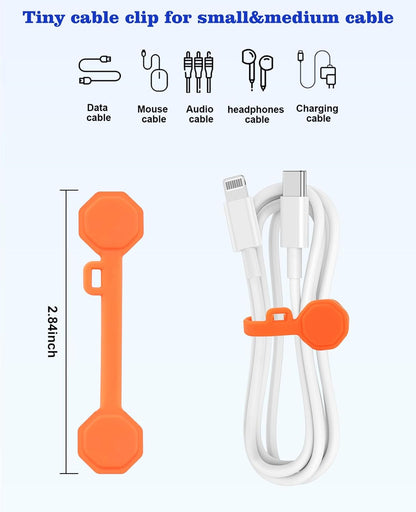 8PCS Silicone Magnetic Cable Ties & Clips, Cord Organizer [1S] Management Reusable Magnet Cable Organizer, Phone Cord Holder for Organizing, Bookmark Whiteboard Fridge Magnets etc
