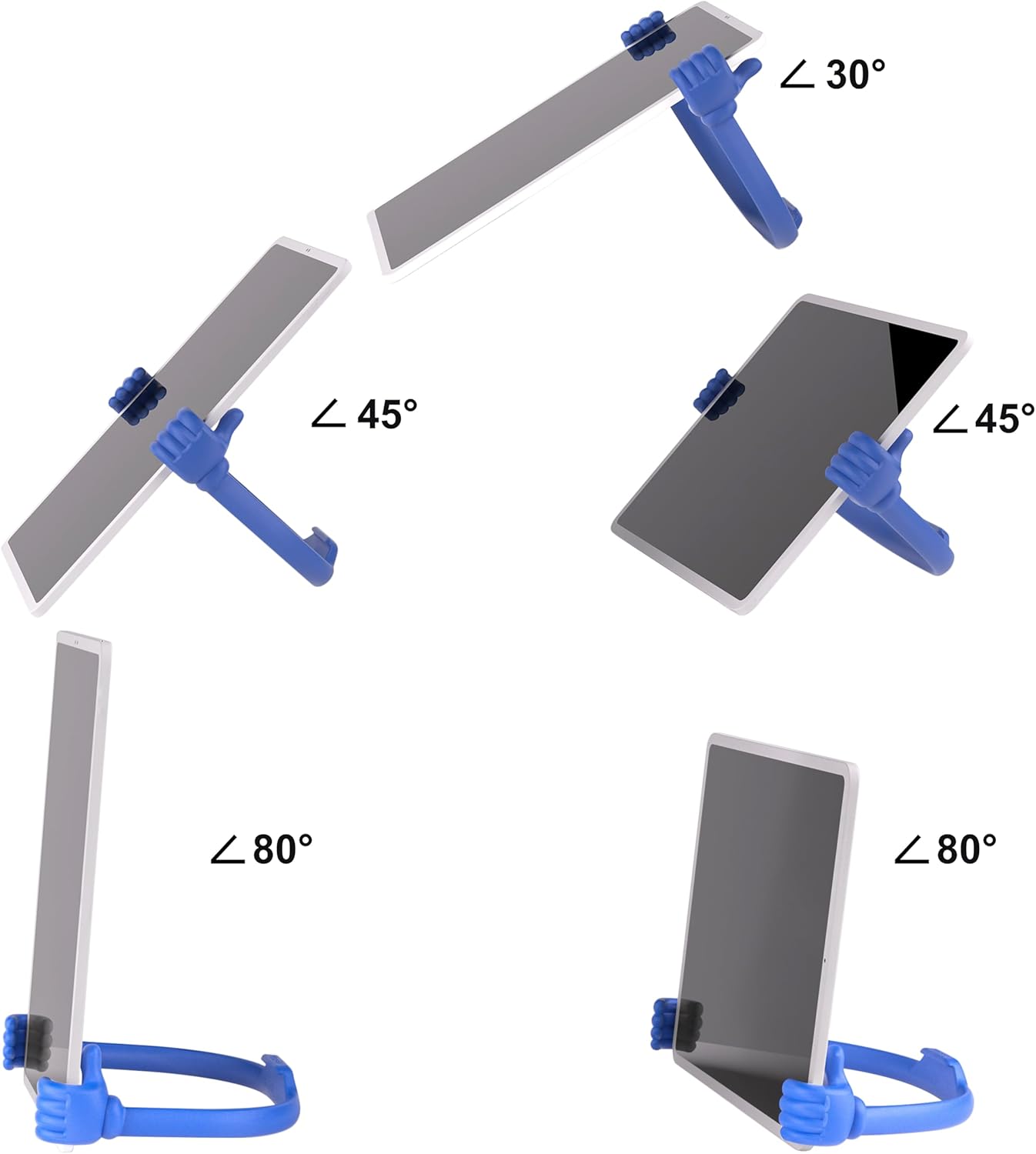 HONSKY 3361942 Cute Thumbs Up Adjustable Tpu Flexible Mobile Cell Phone Tablet Computer Display Stand Holder for Bed Desk - Blue and Black