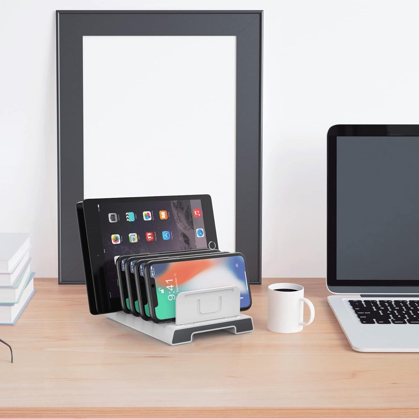 Unitek Adjustable Universal Multi Device Organizer Dock Stand Holder Compatible iPhone, iPad, Kindle, Fire Tablet, Samsung Galaxy, Google Nexus, Pixel, All Electronic Devices-No Charging Port