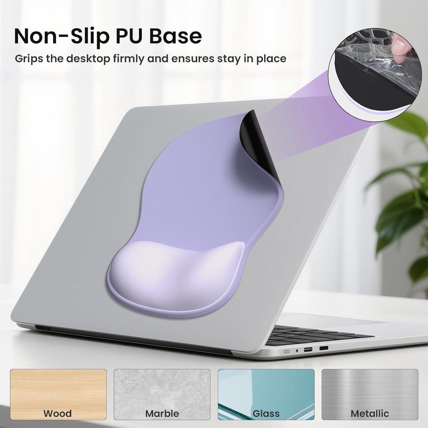AKIT Ergonomic Mouse Pad and Keyboard Wrist Rest Set, Gel Memory Foam Wrist Rest with Non-Slip Base, 3-in-1 Mousepad Set for Pain Relief, Desk Accessories for Gaming, Home, Office(Black)