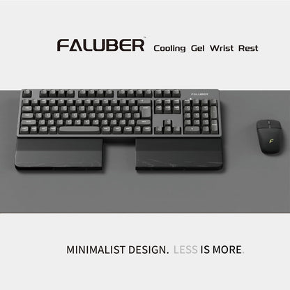 Faluber Wooden Wrist Rest, 14.3-inch Length and 20mm Thickness for Tenkeyless Keyboard, Walnut Wood Palm Rest, Ergonomic Design for Mechanical Gaming Keyboard, Stain Resistant (Medium, Walnut Wood)