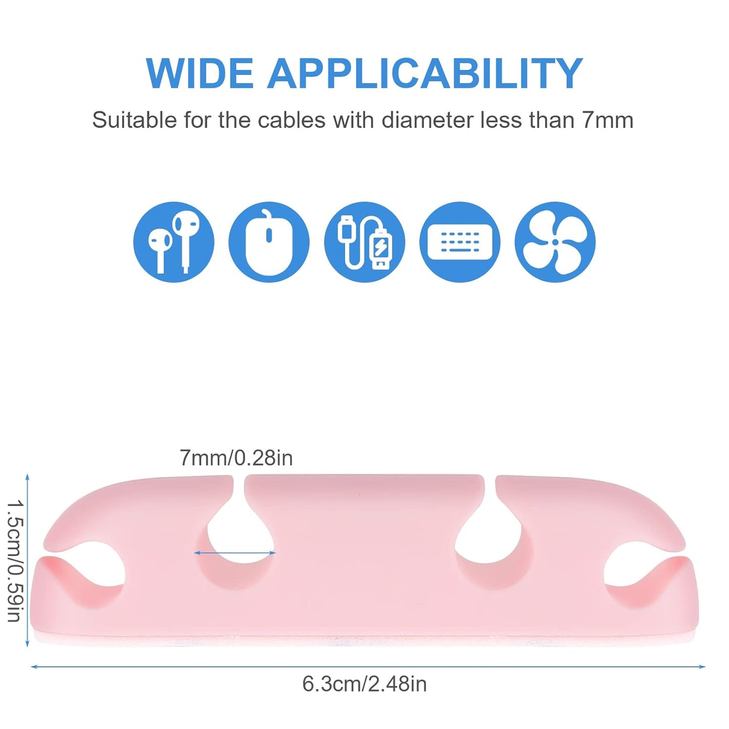 WLLHYF Cable Clips 3PCS Cord Wire Organizer Cable Management Holders 4 Hole Silicone Cable Harness USB Charging Accessory Cable Holder for Office and Home Desk (Black)