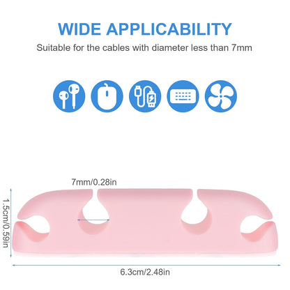 WLLHYF Cable Clips 3PCS Cord Wire Organizer Cable Management Holders 4 Hole Silicone Cable Harness USB Charging Accessory Cable Holder for Office and Home Desk (Black)