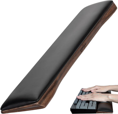 PU Leather Keyboard Wrist Rest, Ergonomic Memory Foam Wrist Support for Pain Relief, Waterproof & Easy to Clean Hand Rest Pad for Office, Gaming & Mechanical Keyboards (Classic Black)