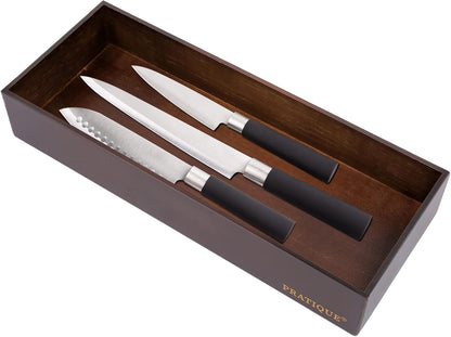 PRATIQUE Bamboo Drawer Organizer - Kitchen Utensil Organizer Silverware Tray Cutlery Holder，Office Desk Supplies and Accessories (8.9x5.9x2.6 inch)