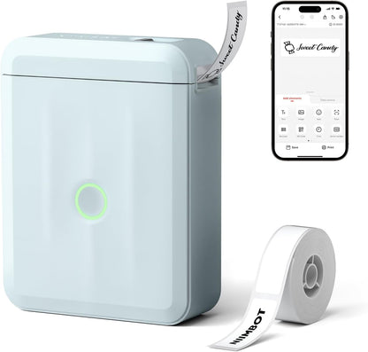 NIIMBOT D110 Upgraded Version Mini Label Maker Machine with Tape, Portable Bluetooth Thermal Printer, Sticker Labeler with Multiple Templates for Office Organization Home Kitchen School, White