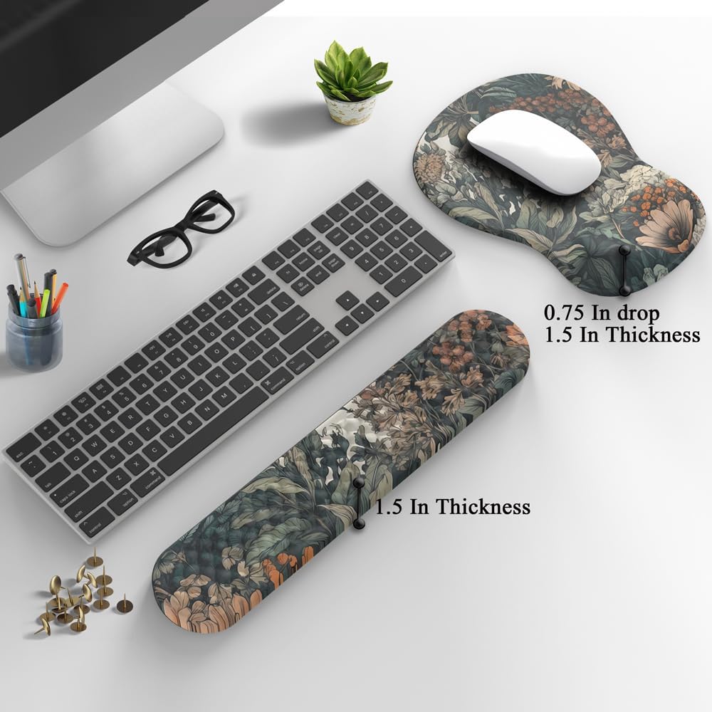 Ghost Book Mousepad with Wrist Rest Halloween Computer Keyboard Mouse Pad Black Cute, Mouse Pad with Wrist Rest for Computer Keyboard, 2 In1 Mousepad with Wrist Support Easy Typing&Relieve Wrist Pai