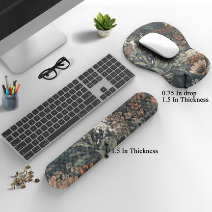 Ghost Book Mousepad with Wrist Rest Halloween Computer Keyboard Mouse Pad Black Cute, Mouse Pad with Wrist Rest for Computer Keyboard, 2 In1 Mousepad with Wrist Support Easy Typing&Relieve Wrist Pai