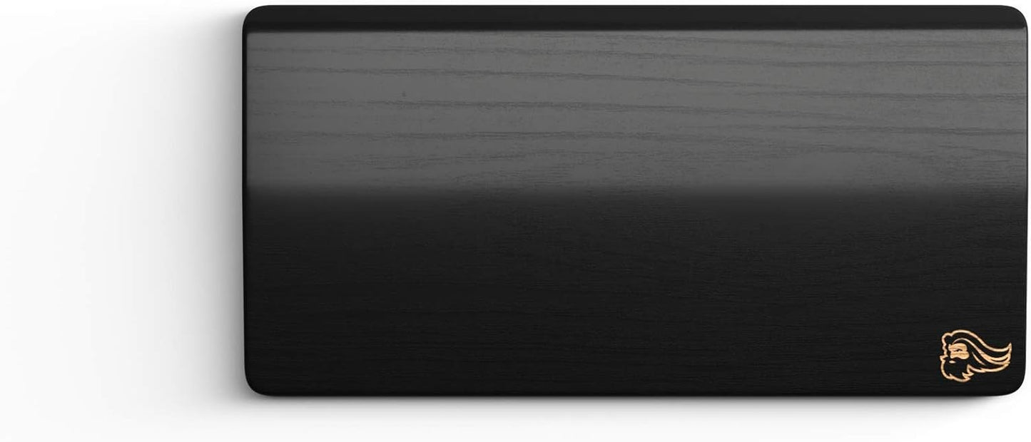 GLORIOUS Gaming Wooden Keyboard Wrist Rest (Compact) - White Ash Wood, Medium-Coarse Grain, Smooth Surface, Sweat & Oil Resistant, Easy Clean, Anti-Slip Rubber Base, 13" x 4" x 0.79" - Onyx
