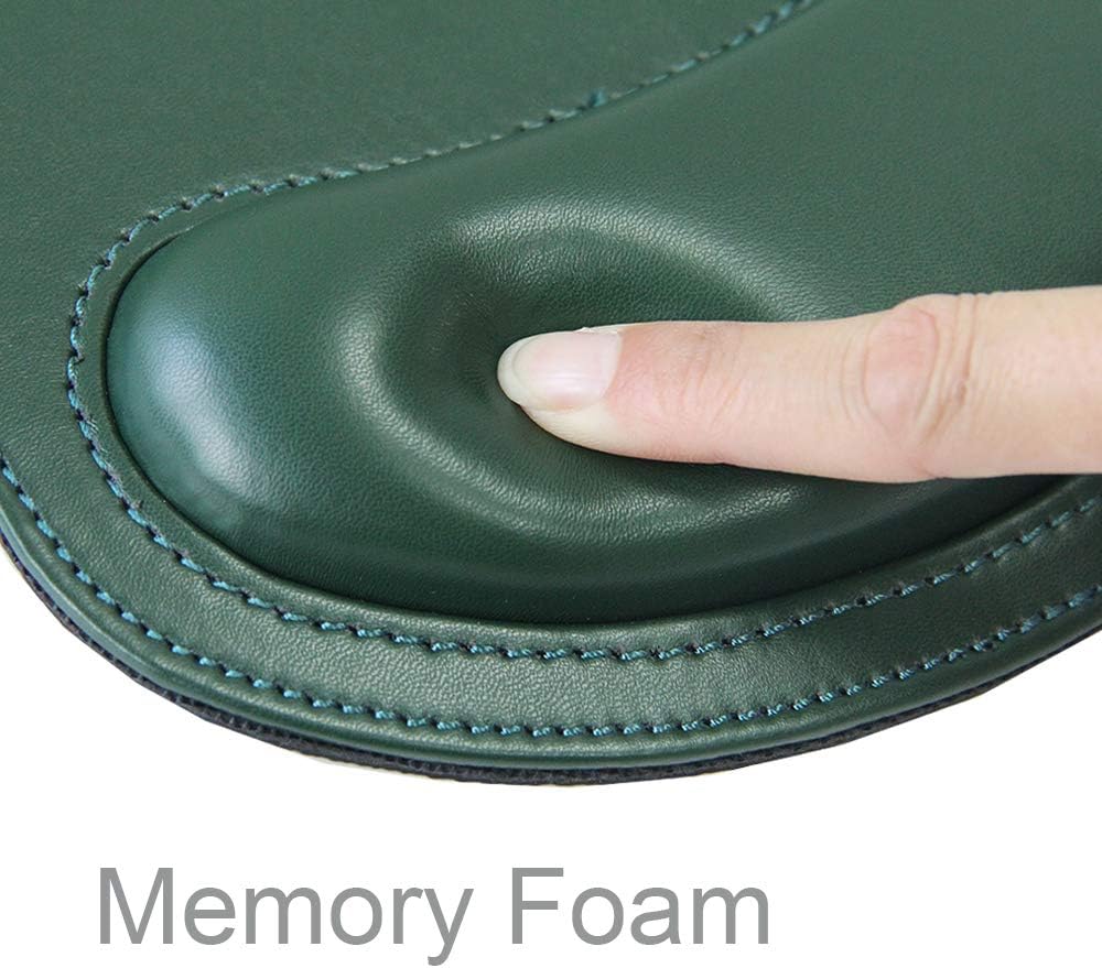 RICHEN Ergonomic PU Leather Keyboard Wrist Rest and Mouse Pad with Wrist Support, Memory Foam Set for Computer/Laptop,Gaming and Office, Comfortable for Easy Typing & Pain Relief (PU Brown)