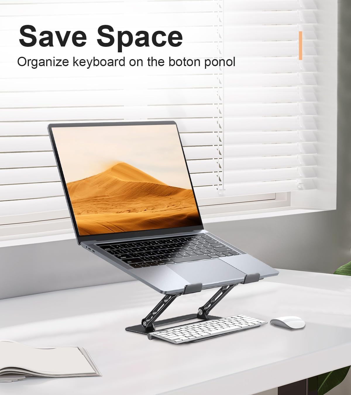 Aoviho Adjustable Laptop Stand for Desk,Portable Laptop Stand Holder and Riser,Foldable Aluminum Notebook Computer Stands for MacBook Air Pro HP Lenovo Dell Samsung Chromebook, 10-15.6 inch, Purple