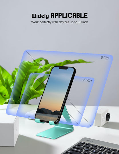 Aoviho Desk Cell Phone Stand Phone Holder, Aluminum Phone Cradle Dock for iPhone17 16 15 14 13 12 pro Mini 11 X Xs max 8 7 6 6s Plus SE Samsung All Smart Phones, Rose Gold