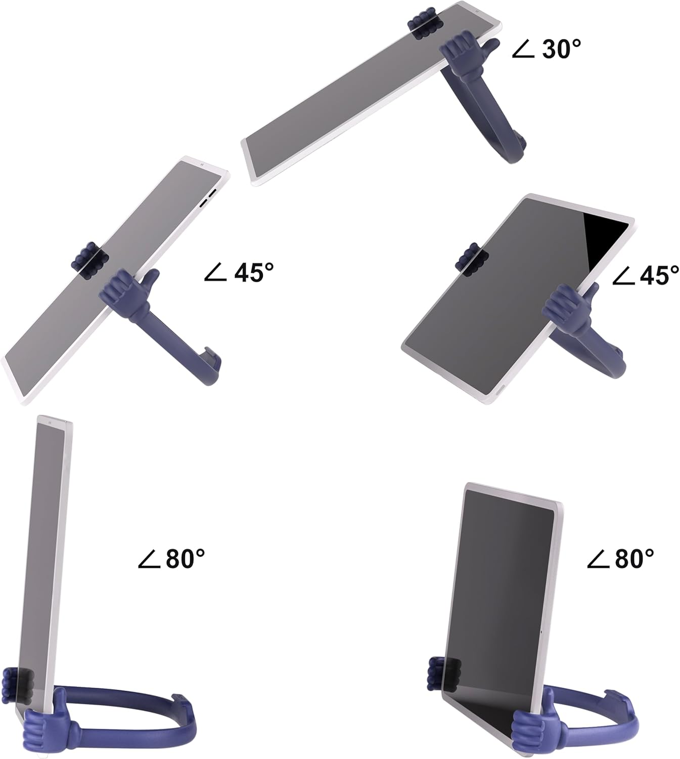 Honsky Thumbs-up Cell Phone Stand Holder,Tablet Stand Cradle for Desk Desktop Smartphone Cellphone Mobile Phone,Tablets - Universal, Adjustable Flexible,Blue
