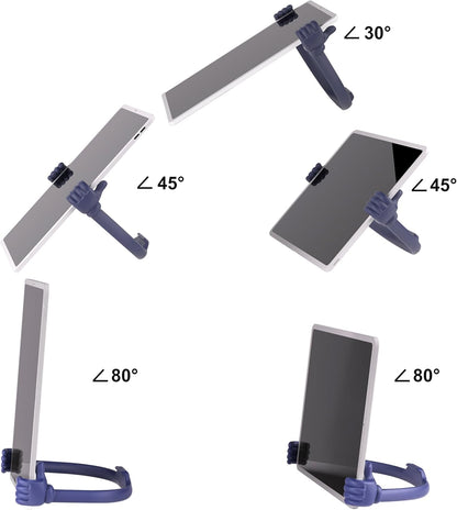 HONSKY 3361942 Cute Thumbs Up Adjustable Tpu Flexible Mobile Cell Phone Tablet Computer Display Stand Holder for Bed Desk - Blue and Black