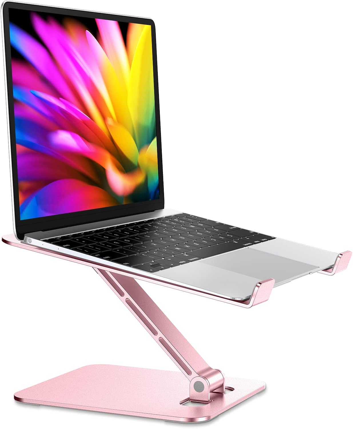 RIWUCT Foldable Laptop Stand, Height Adjustable Ergonomic Computer Stand for Desk, Aluminum Portable Laptop Riser Holder Notebook Mount Compatible with MacBook Pro Air, HP, Dell 10-16"