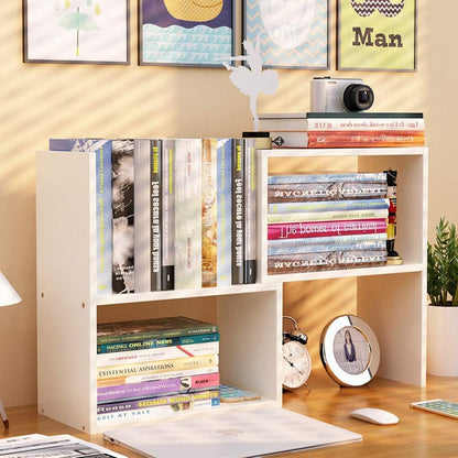 Sorfity Adjustable Desktop Bookshelf, Desk Organizer Display Shelf Counter Top Bookcase Free Style Display Shelf Rack Office Supplies Storage Shelf Book Multipurpose Bookshelf for Office Kitchen