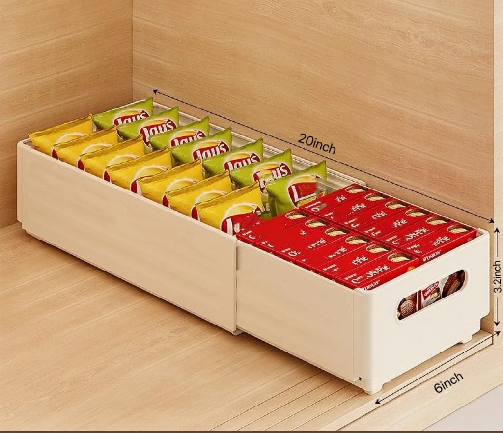 2 Pack Expandable Plastic Storage Boxes, Multi-Purpose Folding Organizer, Drawer Storage Divider For Bedroom, Kitchen And Snack Storage (s)