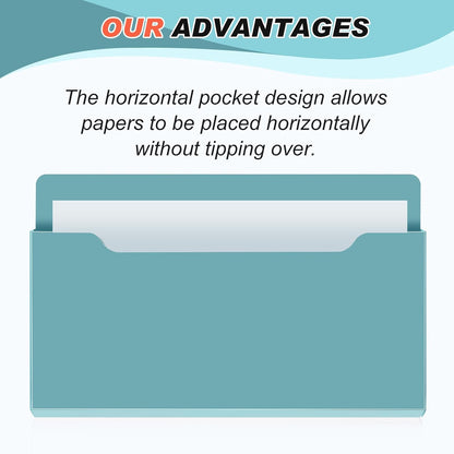 Feifeiya 2 Pcs Magnetic File Folder Wall Hanging Holder Large Pocket Paper Magazine Mail Organizer for Refrigerator Classroom Locker Whiteboard(Vertical,Purple Color,12.2 x 9.4 Inches)