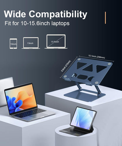 Aoviho Adjustable Laptop Stand for Desk,Portable Laptop Stand Holder and Riser,Foldable Aluminum Notebook Computer Stands for MacBook Air Pro HP Lenovo Dell Samsung Chromebook, 10-15.6 inch, Purple