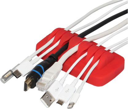 Heaviest Cable Organizer on The Market! Compact and Weighted Desktop Cord Holder and Cable Organizer, Eco-Friendly Silicone, No Bad Smell, Bundled with 4 Reusable Cable Ties! (Black)
