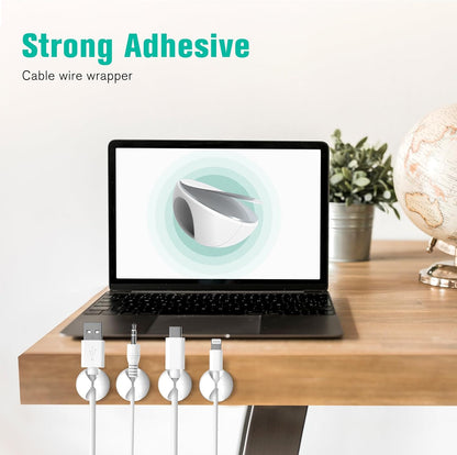 18 Pack Mini Cable Clips, Znben Cord Organizer Holder Adhesive Cord Management Charger Wire Holder Clips for Desk, Home, Office, Car, Cubicle, Nightstand Black