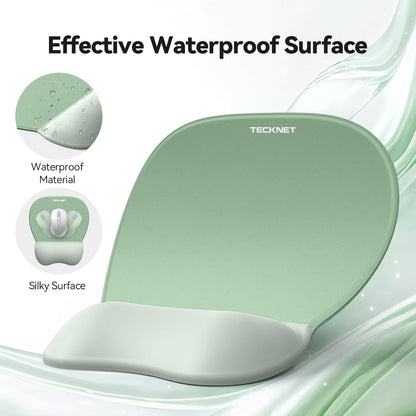 TECKNET Gel Mouse Pad with Wrist Rest, 3 in 1 Keyboard Wrist Rest for Pain Relief, Non-Slip PU Base & Easy Typing, Ergonomic Mousepad Set for Office & Home（Black）