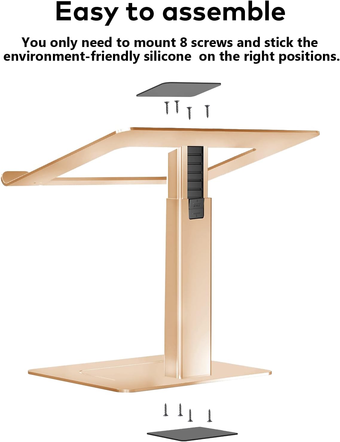 Laptop Stand for Desk, Ergonomic Aluminum Laptop Stand Adjustable Height from 7-15", Sitting and Standing Laptop Riser for 10-17" Notebook