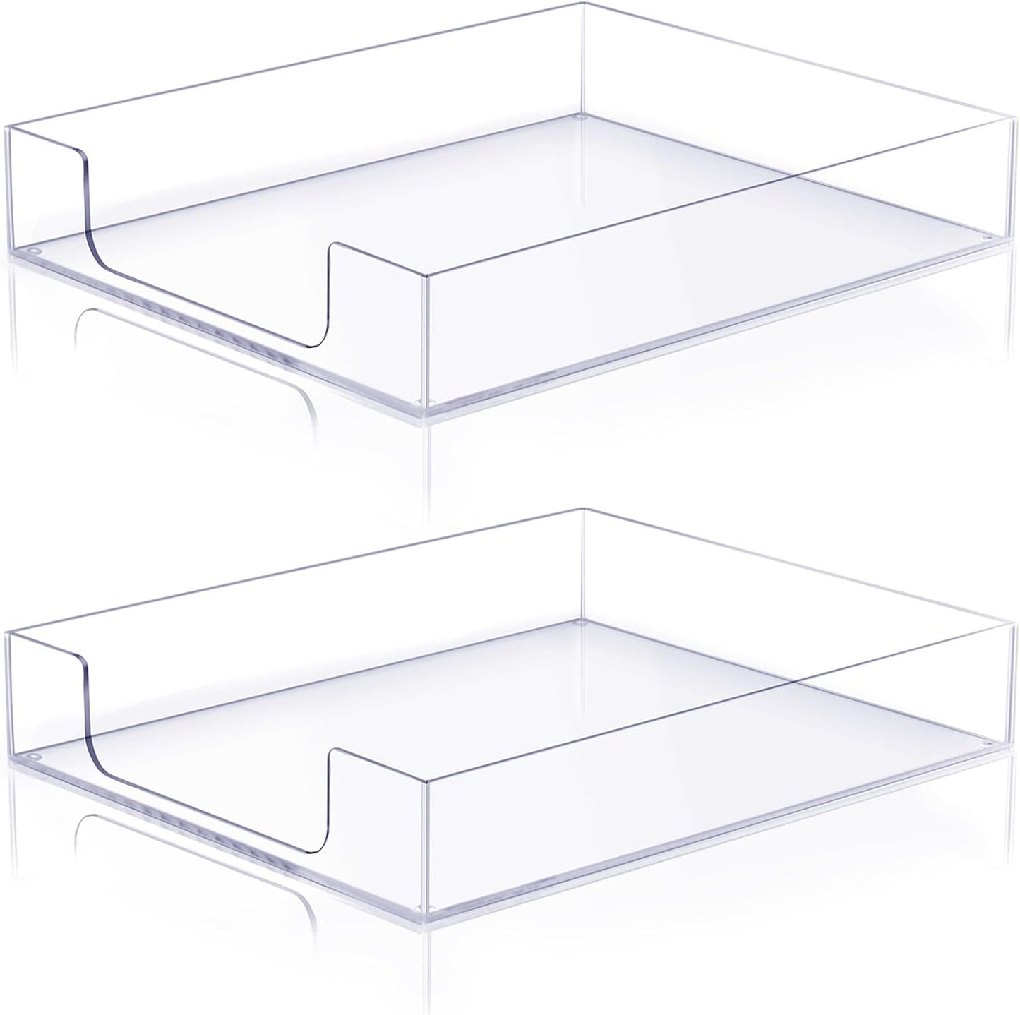 Lincia 12.6 x 10.2 x 2.1 Inches Acrylic Letter Tray Stackable File Paper Tray Acrylic Desk Organizer Clear Holder Desk Accessories for Office Home Library