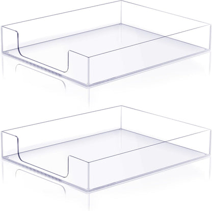 Lincia 12.6 x 10.2 x 2.1 Inches Acrylic Letter Tray Stackable File Paper Tray Acrylic Desk Organizer Clear Holder Desk Accessories for Office Home Library
