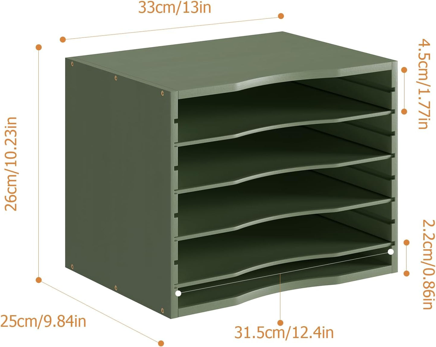 Bamjoy Bamboo 5 Tier Desktop Organizer, Paper Organizer Mail Sorter, File Holder Letter Document Storage with Adjustable Shelves for School Home Office, Natural