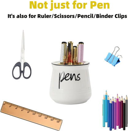 ONTUBE Porcelain Pens Holder Stand,Ceramic Pencils Holder (Turquoise)