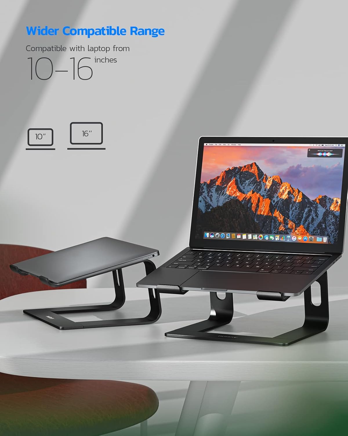 Nulaxy Laptop Stand, Ergonomic Aluminum Laptop Computer Stand, Detachable Laptop Riser Notebook Holder Stand Compatible with MacBook Air Pro, Dell XPS, HP, Lenovo More 10-16” Laptops - Rose Gold