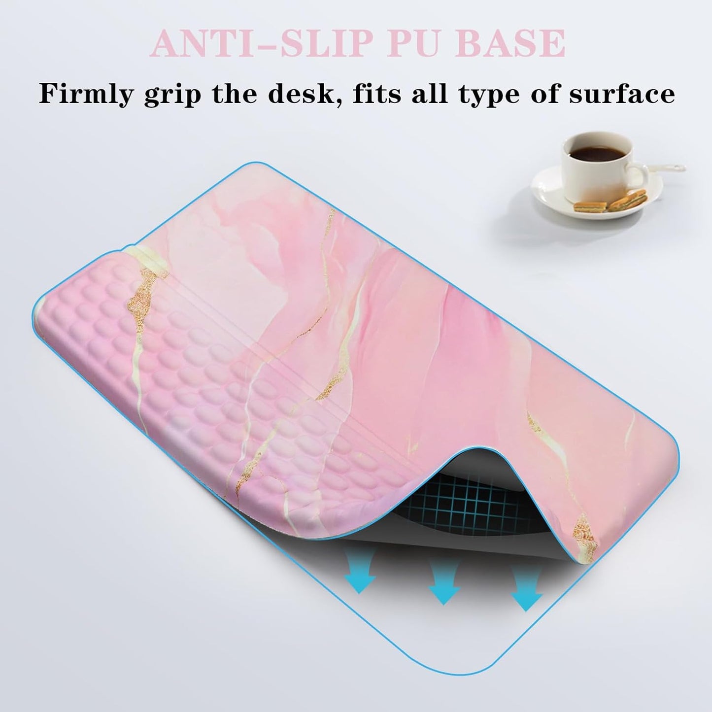 Computer Keyboard Stand Pad with Wrist Rest, Ergonomic Comfy Tilted Keyboard Stand Riser Holder Pad for Office Home (Black)