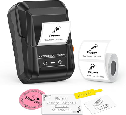 SUPVAN T50M Pro Bluetooth Label Maker Machine with 3 Tapes, Wide Waterproof Label, Versatile App with 30+ Fonts and 660+ Icons, Inkless Labeler for Home, Kitchen, School, Office Organization, Set 1