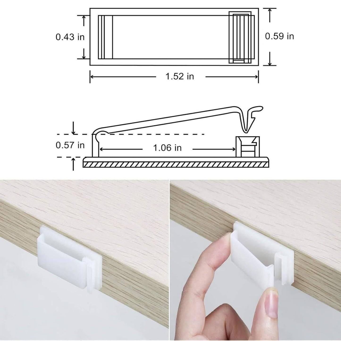 50Pcs Self Adhesive Cable Management Clips,Cable Organizers Wire Clips Cord Holder for PC Laptop Ethernet Cable Desktop Home Office(1.52’’ x 0.59’’ x 0.57’’, Black)