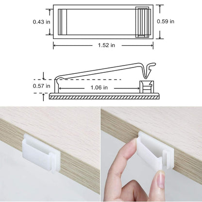 50Pcs Self Adhesive Cable Management Clips,Cable Organizers Wire Clips Cord Holder for PC Laptop Ethernet Cable Desktop Home Office(1.52’’ x 0.59’’ x 0.57’’, Black)