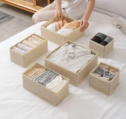 Fordonral 12 Pack Drawer Organizer Clothes, Foldable Fabric Dresser Organizer Closet Organizers and Storage Box for Underwear,Folded Clothes,Baby Clothing,Socks,Bra,Towels,Ties(12 Pack,Gray)