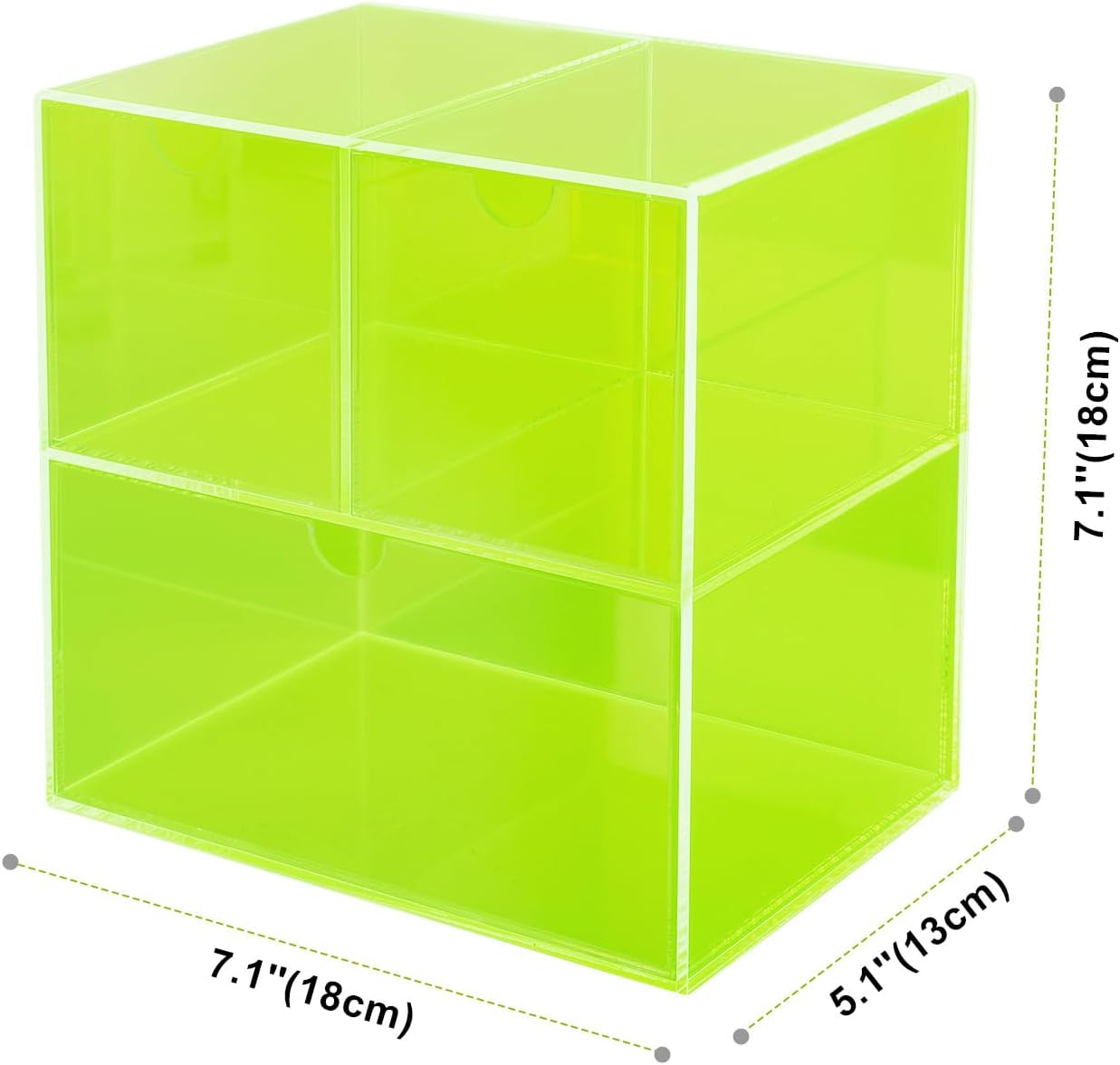 Gelite Desk Organizer with 3 Storage Drawers for Makeup Office Acrylic Desktop Drawer Organizer for Vanity Office Organization and Storage Box, Neon Pink