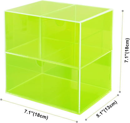Gelite Desk Organizer with 3 Storage Drawers for Makeup Office Acrylic Desktop Drawer Organizer for Vanity Office Organization and Storage Box, Neon Pink