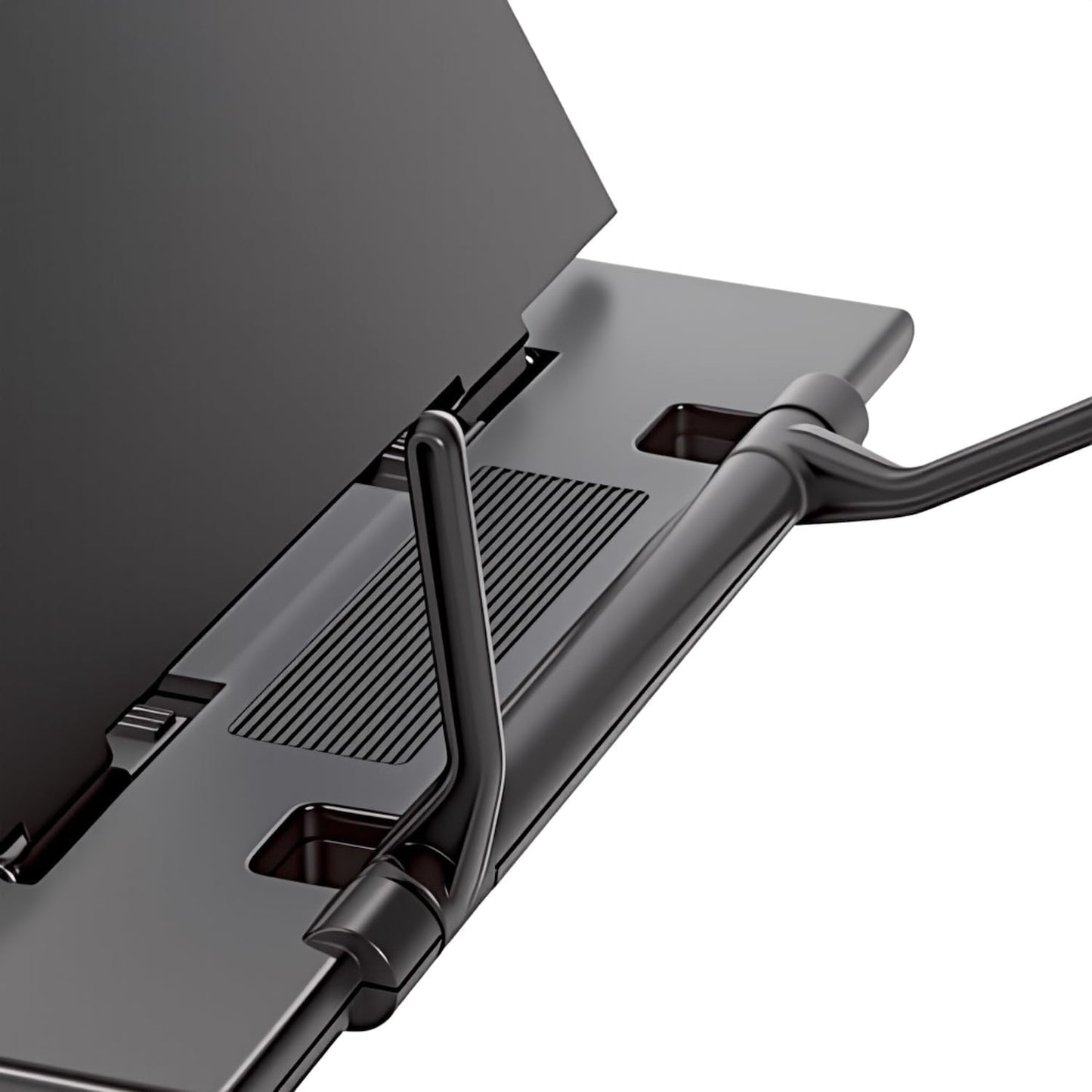 Black Desktop Document Book Holder Clipboard with 7 Adjustable Positions and Adjustable Clip and Line Guide for Typing Reading and Correct Bad Writing Posture