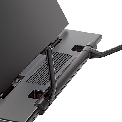 Black Desktop Document Book Holder Clipboard with 7 Adjustable Positions and Adjustable Clip and Line Guide for Typing Reading and Correct Bad Writing Posture