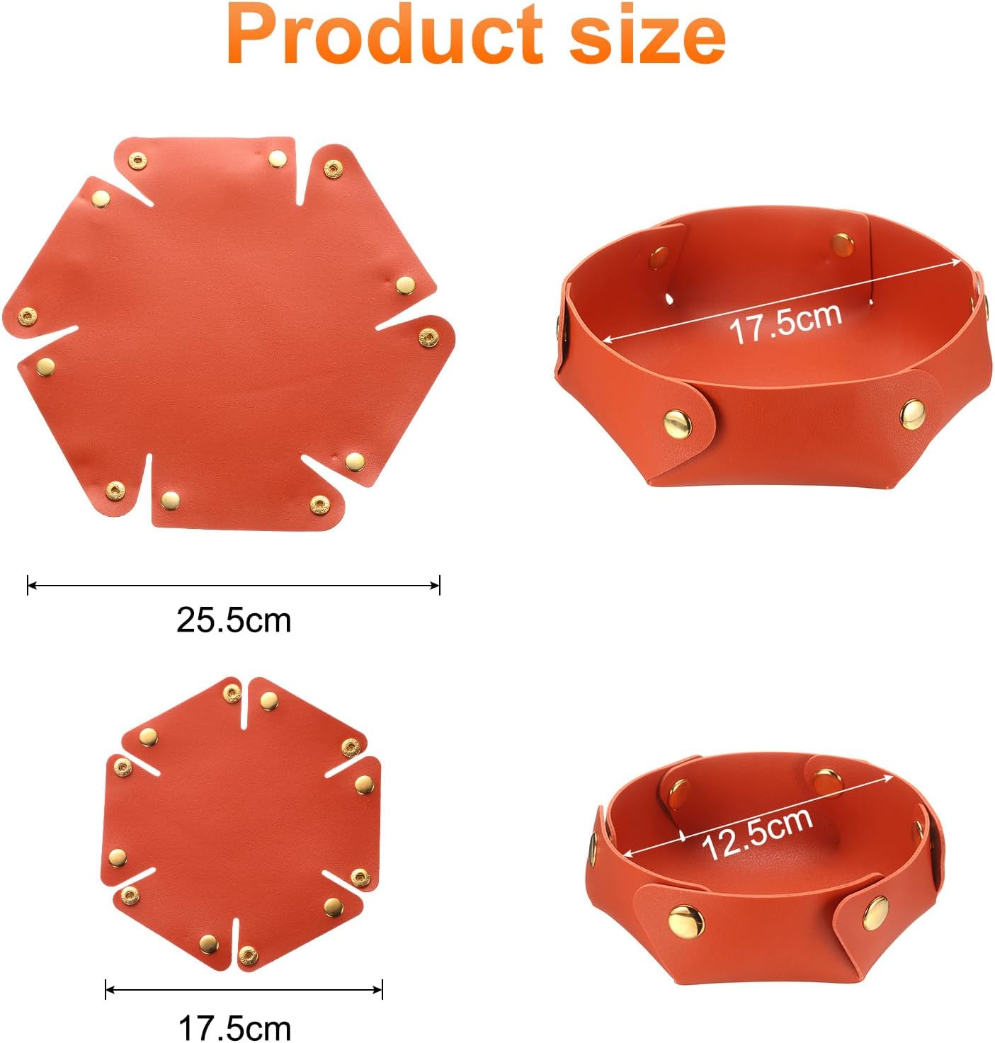 uxcell 2 Pcs Valet Tray for Women and Men, PU Leather Jewelry Tray Entryway Table Bedside Nightstand Catchall Storage Organizer for Jewelry Key Coin Watch Wallet (2 Size, Pink)