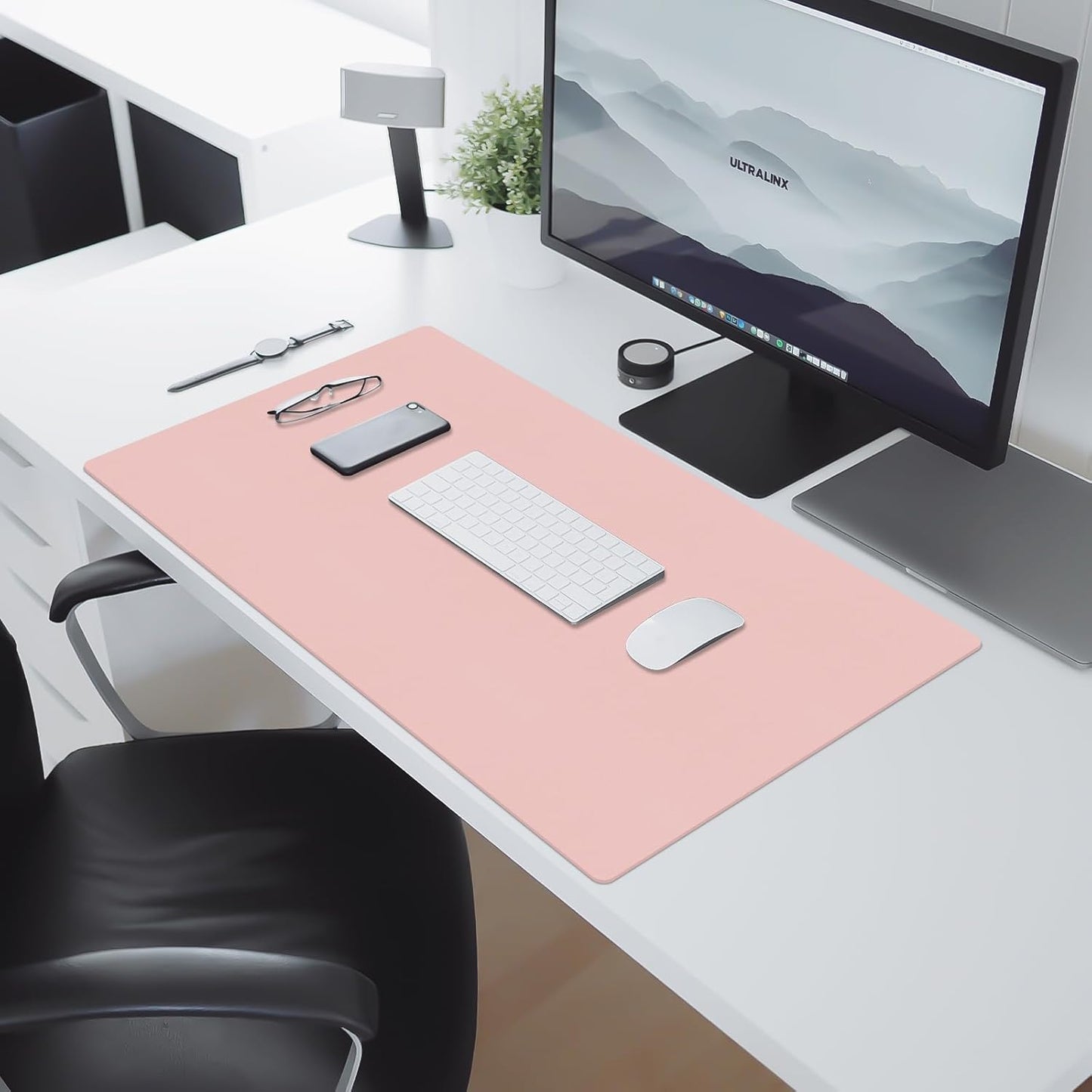 Mouse Pad and Keyboard Wrist Rest, 3-in-1 Large Keyboard and Mouse Pad Set, Ergonomic Wrist Rest for Computer Keyboards, Non-Slip Desk Mat Protector for Women (Purple Pink, 31.5" X 15.7")