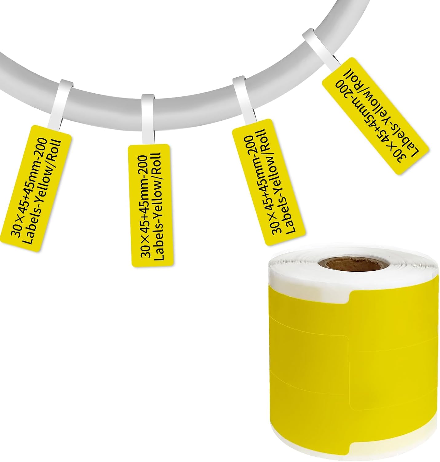 100 Pcs Cable Labels - Waterproof Wire Cord Label, Tear Resistant Wire Labels, Self Adhesive Cord Organizing Label, for Cable Management, Compatible with PUQU AQ20 Label Makers(Green) 25x78mm